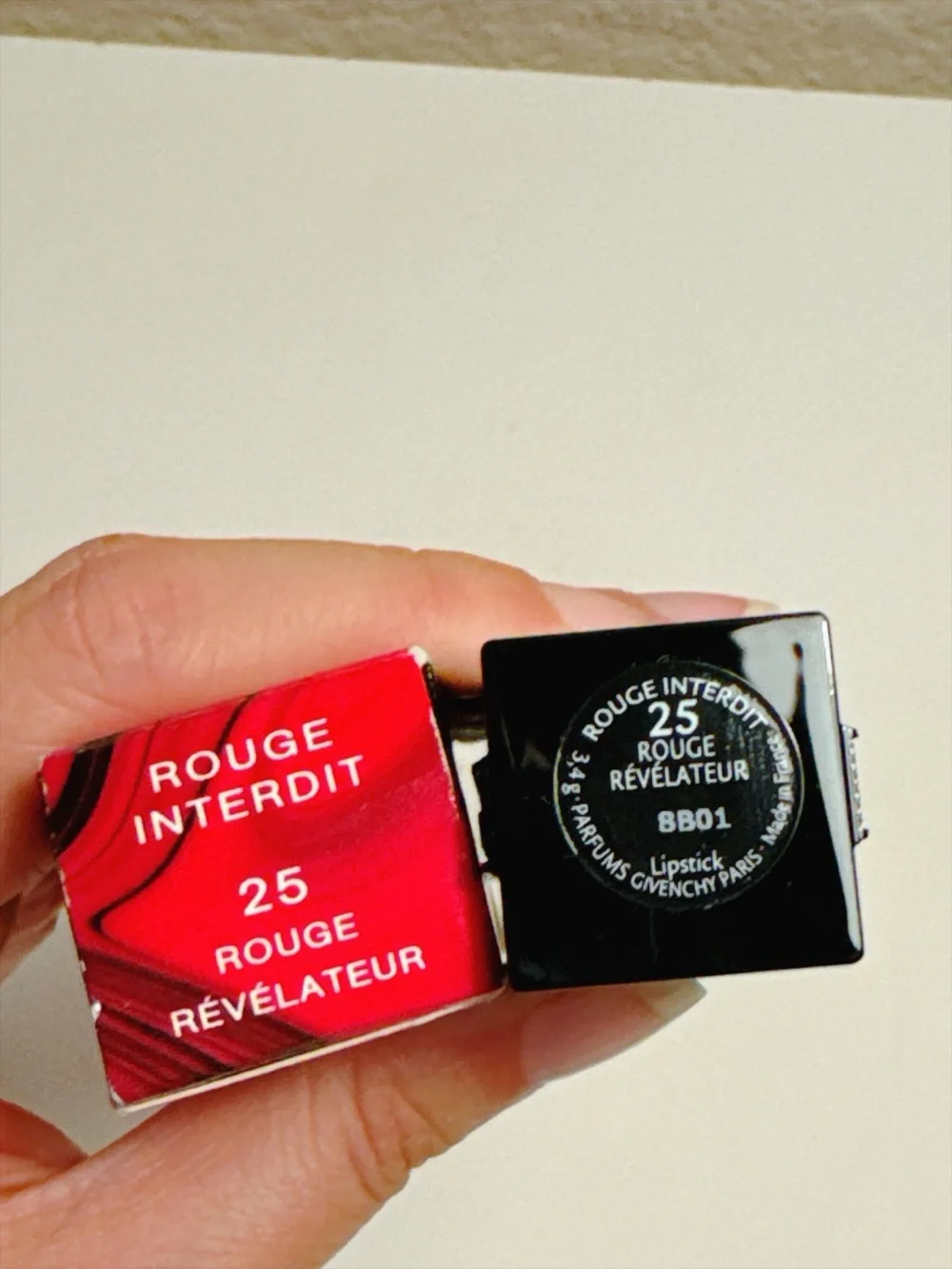 Givenchy Rouge Interdit Lipstick 25 Rouge Révélateur 3.4g / .12 oz New with Box